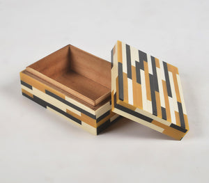 Abstract Striped MDF & Resin Jewelry Box