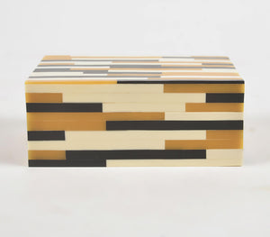 Abstract Striped MDF & Resin Jewelry Box