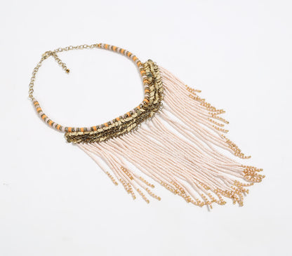 Statement Beaded Fringe Necklace | Jewelry