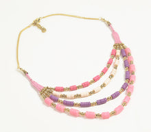 Load image into Gallery viewer, Beaded Gold-Toned Multi-Strand Necklace
