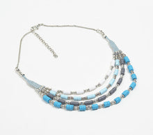 Load image into Gallery viewer, Beaded Multi-Strand Necklace with Extension Chain
