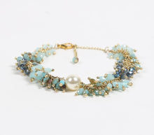 Load image into Gallery viewer, Beaded Glass Crystal Coastal Bracelet
