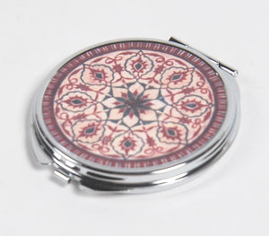 Art Deco Metal Pocket Compact Mirror