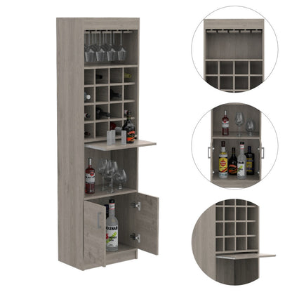 Bar cabinet Modoc, One Extendable Shelf, Sixteen Wine Cubbies, One