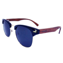 Load image into Gallery viewer, Real Walnut Wood Club Style Sunglasses With Bamboo Case, Polarized
