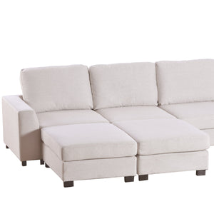 3 Pieces U shaped Sofa with Removable Ottomans | Furniture