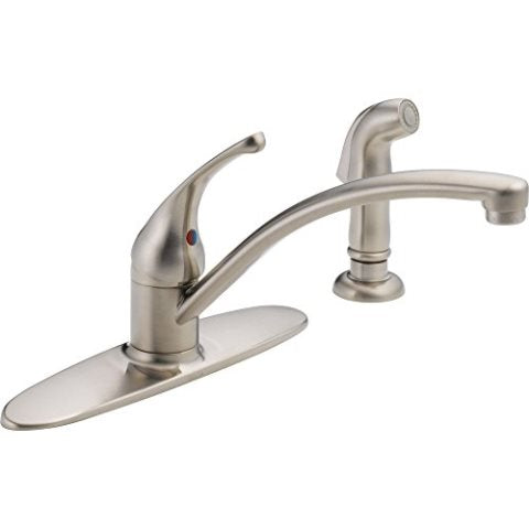 B & K 10901LF-SS Single Handle Kitchen Faucet with Spray  Stainles