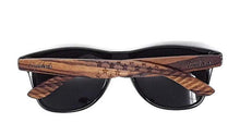 Load image into Gallery viewer, Zebrawood Sunglasses, Stars and Bars, Polarized, Handcrafted
