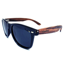 Load image into Gallery viewer, Zebrawood Sunglasses, Stars and Bars, Polarized, Handcrafted
