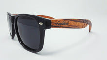 Load image into Gallery viewer, Zebrawood Sunglasses, Stars and Bars, Polarized, Handcrafted
