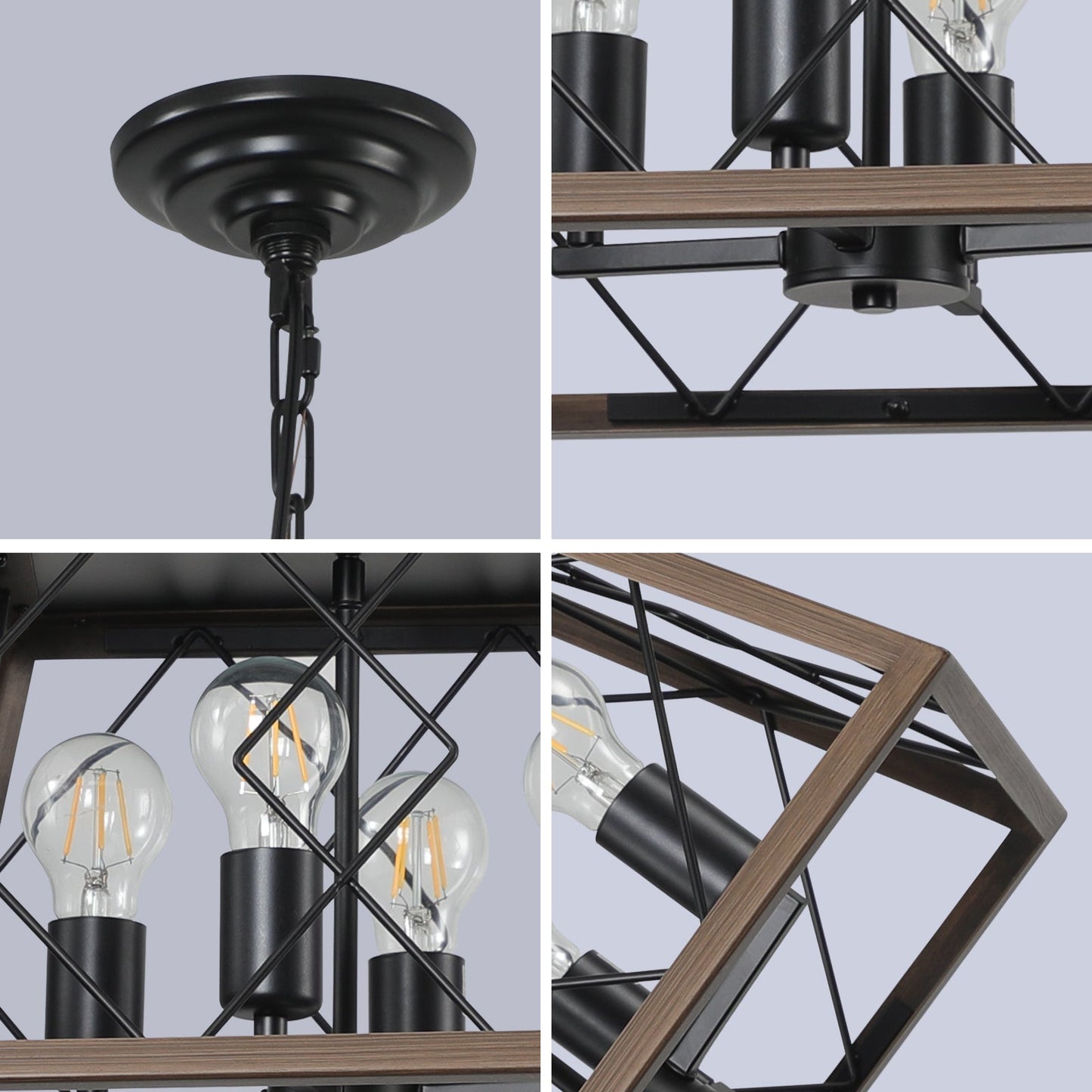 (Same as W1340111202/L1008) Farmhouse Chandelier 4-Light Vintage