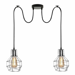 Retro Industrial 2 Way Indoor Ceiling Pendant Chandelier Hanging Light