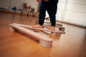 Circular Wooden Balance Beam Set Montessori Gymnastics Toy for