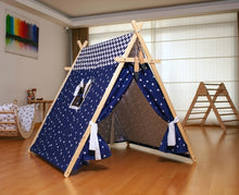 Load image into Gallery viewer, Blue Stars Play Tent and Play Mat
