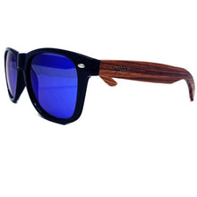 Load image into Gallery viewer, Zebrawood Sunglasses with Blue Polarized Lenses
