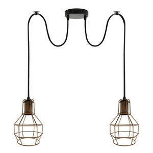 Retro Industrial 2 Way Indoor Ceiling Pendant Chandelier Hanging Light