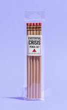 Load image into Gallery viewer, EXISTENTIAL CRISIS Pencil Set | 5 Cedar Pencils | Cream with Blood-Red
