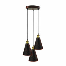 Load image into Gallery viewer, Retro Industrial 3- Head  Vintage Round Base Pendant Ceiling
