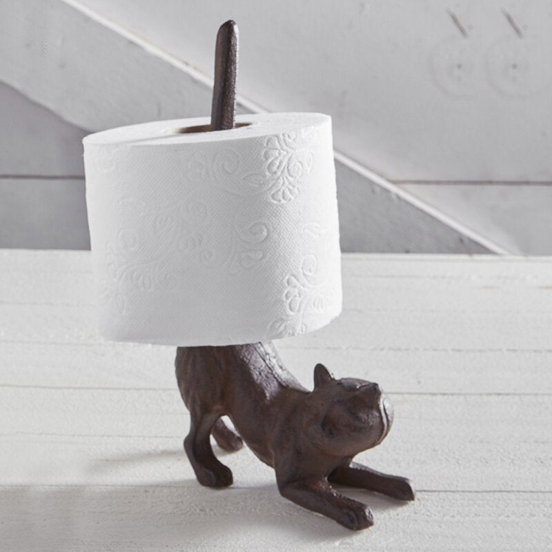 Cat Butt Cast Iron Tissue Holder | 9.5