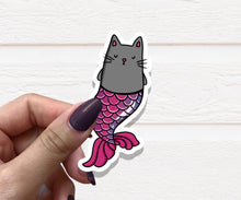 Load image into Gallery viewer, Cat Mermaid Vinyl Sticker
