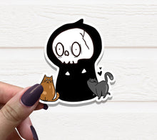 Load image into Gallery viewer, Cats and Grim Reaper Vinyl Sticker
