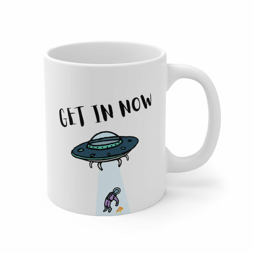 Alien Abduction Pizza Mug