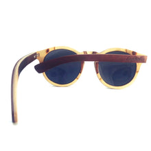 Load image into Gallery viewer, Cinnamon Swirl Skateboard Sunglasses, Polarized with Wooden Case
