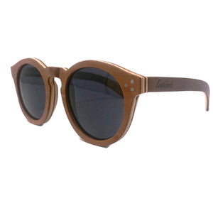 Cinnamon Swirl Skateboard Sunglasses, Polarized with Wooden Case