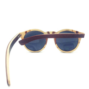 Cinnamon Swirl Skateboard Sunglasses, Polarized with Wooden Case