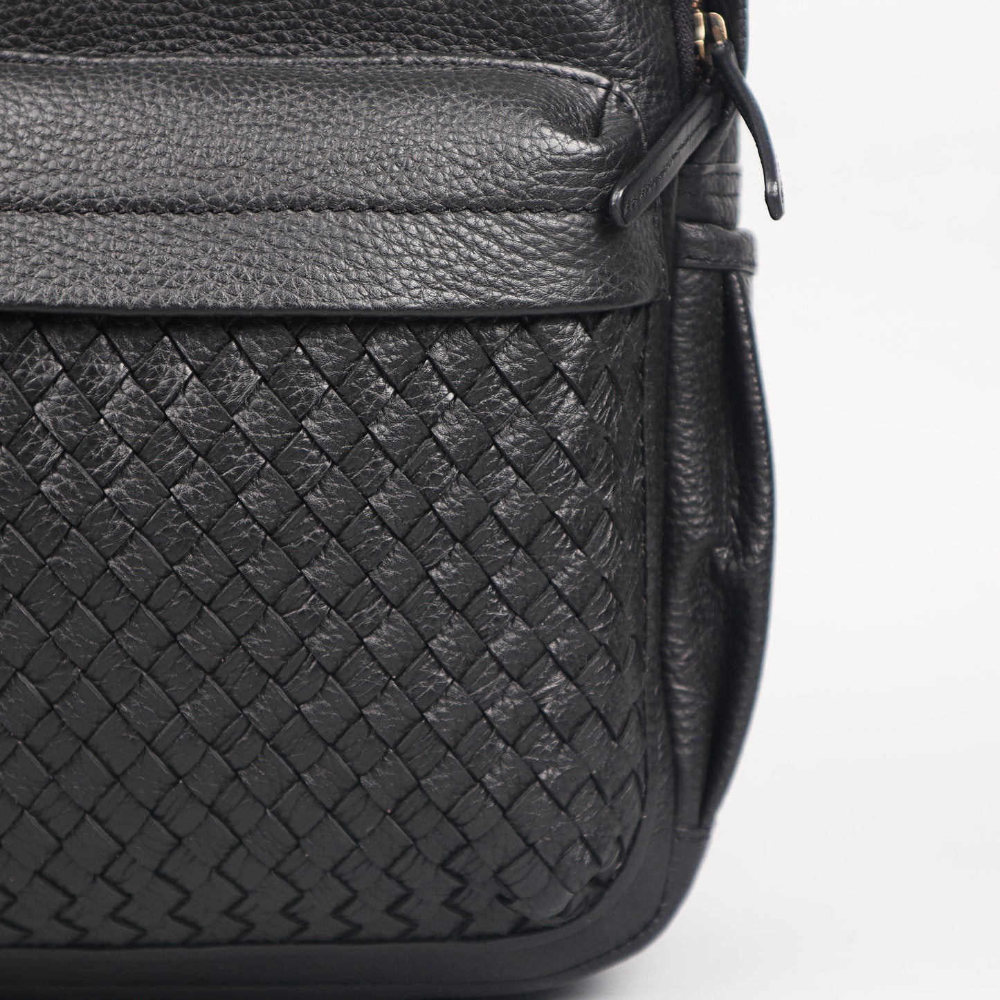 Weaved Journey Leather Backpack - Black | Journey Collection