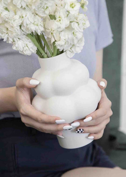 Cloud Vase - Modern Whimsical Eclectic Quirky Ceramic Flower Vase | Silver Rosemary Collection