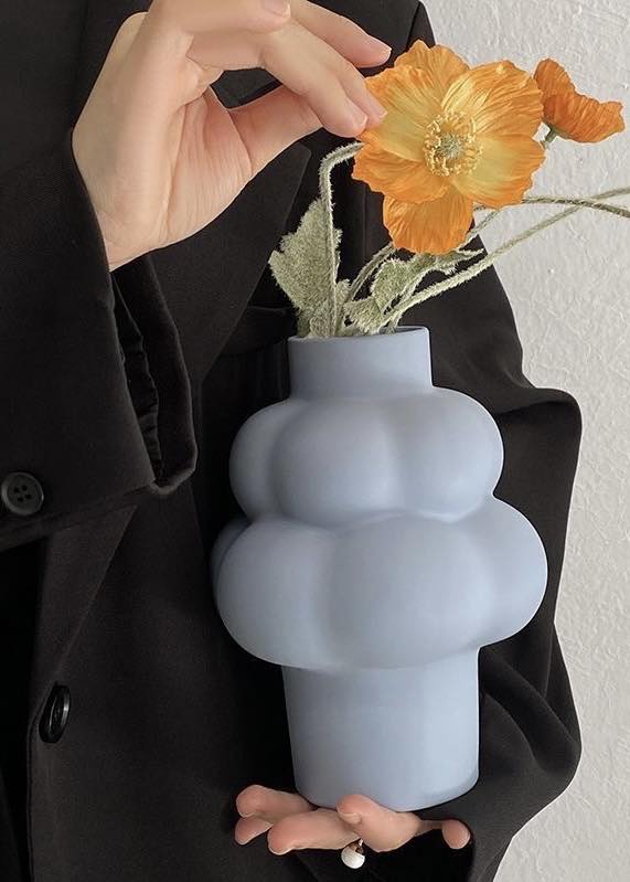 Cloud Vase - Modern Whimsical Eclectic Quirky Ceramic Flower Vase | Silver Rosemary Collection