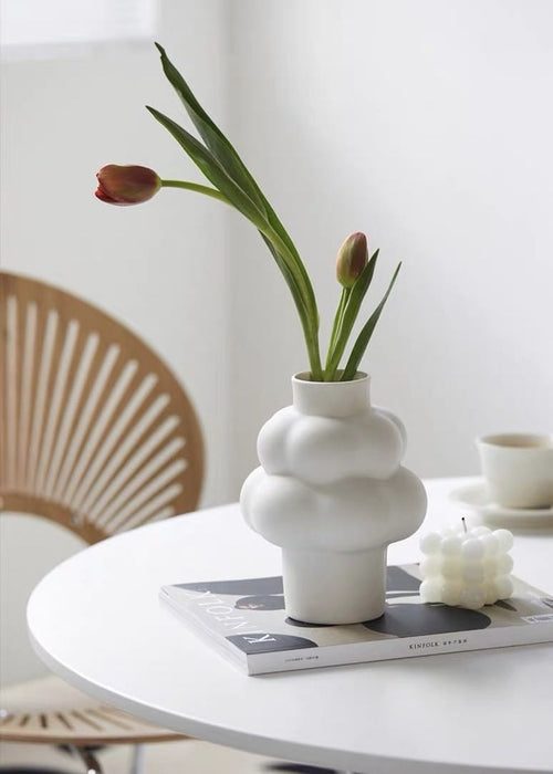 Cloud Vase - Modern Whimsical Eclectic Quirky Ceramic Flower Vase | Silver Rosemary Collection