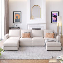 Load image into Gallery viewer, 3 Pieces U shaped Sofa with Removable Ottomans | Furniture
