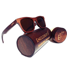 Load image into Gallery viewer, Crimson Wooden Sunglasses With Bamboo Case, Tea Polarized Lenses,
