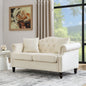 57" Chesterfield Sofa Bleige Velvet for Living Room, 2 Seater Sofa | Furniture