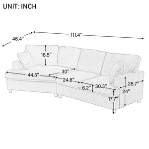 3 Seat Streamlined Sofa with Removable Back and Seat Cushions | Furniture