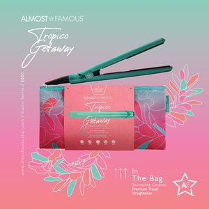 Almost Famous 0.5" Tropico Getaway Mini Travel Flat Iron+Designer Bag