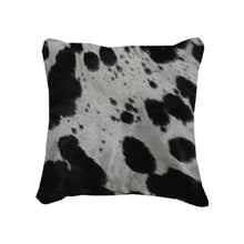 Load image into Gallery viewer, Cowhide Leather Black Cow Cushion Cover
