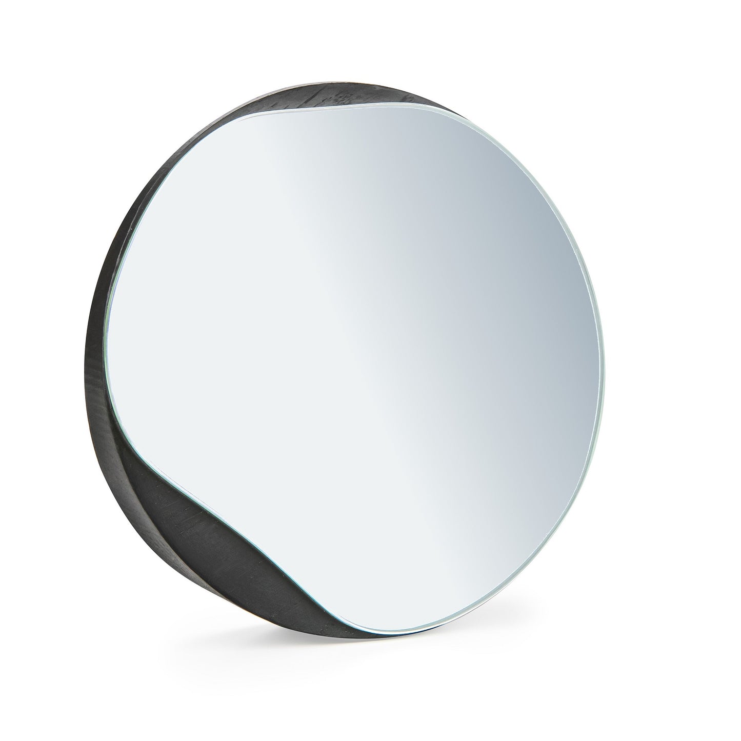 Cosmetic round mirror | oak wood or black