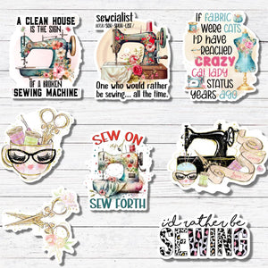 Black Sewing Machine-Sewing Stickers/Magnet