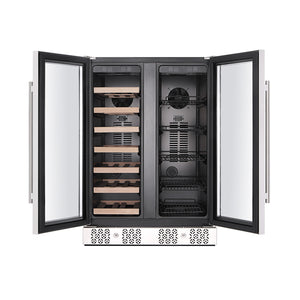 Empava BR03D 24" Dual Zone Wine Cooler & Beverage Fridge