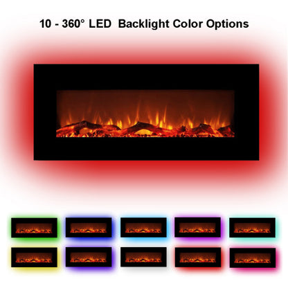 42 Inch Wall-Mounted Electronic Fireplace 10 Colors CSA Certification | Home Improvement