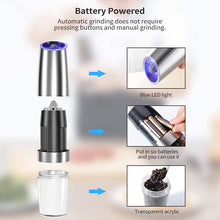 Load image into Gallery viewer, Battery Powered Stainless Silver Automatic Salt or Pepper Grinder | Kitchen
