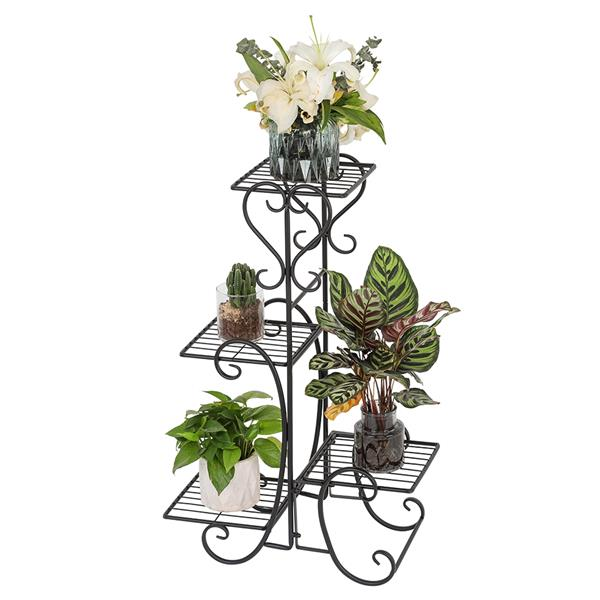 4 Tier Metal Flower Plant Stand Display Shelf for Home Garden | Home Decor