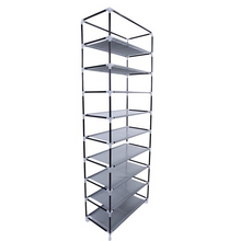 Load image into Gallery viewer, Fashionable Room-saving 9 Lattices Non-woven Fabric Shoe Rack
