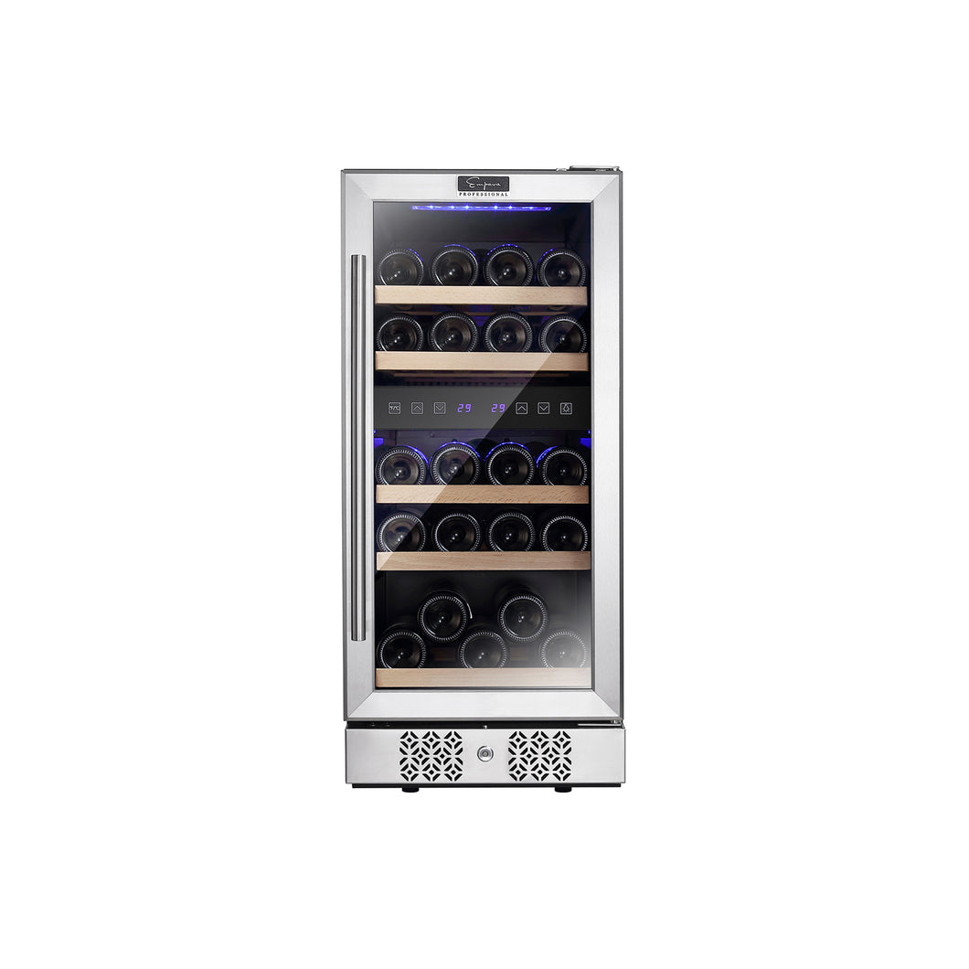 Empava WC02D 15 Inch Dual Zone Wine Cooler Wine Fridge