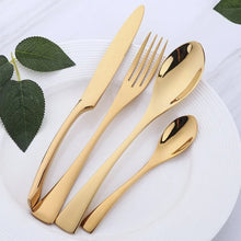 Load image into Gallery viewer, 4pcs Stainless Steel Steak Knife Fork Gold | Kitchen
