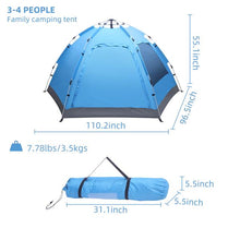 Load image into Gallery viewer, Automatic Family Tent Instant Pop Up Waterproof for Camping Hiking
