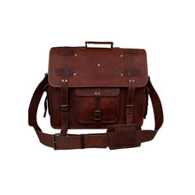 Load image into Gallery viewer, Brown Leather Crossbody Bag For School.
